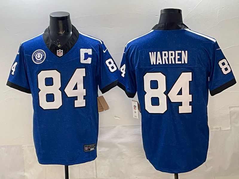 Men 2026 Indianapolis Colts #84 Warren blue Limited Nike NFL Jersey style 04